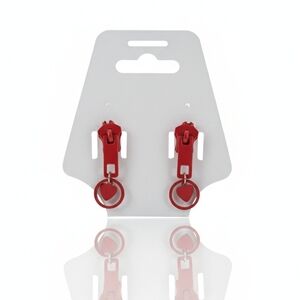 Red Zipper Earrings
